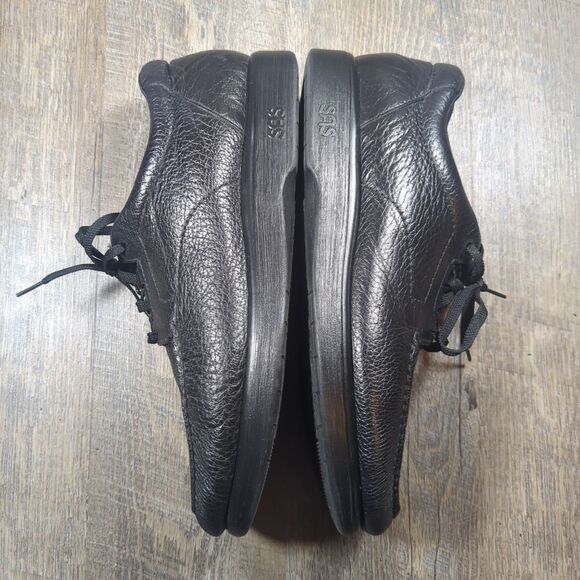 SAS Bout Time Lace Up Loafer Black Leather Mens 14 M Shoes Moc Toe USA Made - Picture 10 of 13